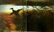 bruno liljefors sommarnatt, lyftande ander oil painting on canvas